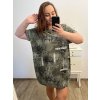 Šaty oversize krátký rukáv dámské nadrozměr (3XL/4XL/5XL ONE SIZE) ITALSKÁ MÓDA IMD23STELLA/DU (Velikost 4XL/5XL, Barva Černá)