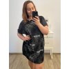 Šaty oversize krátký rukáv dámské nadrozměr (3XL/4XL/5XL ONE SIZE) ITALSKÁ MÓDA IMD23STELLA/DU (Velikost 4XL/5XL, Barva Černá)