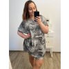 Šaty oversize krátký rukáv dámské nadrozměr (3XL/4XL/5XL ONE SIZE) ITALSKÁ MÓDA IMD23STELLA/DU