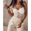 Body tílko elegantní krajkové dámské (S/M ONE SIZE) ITALSKÁ MÓDA IMM22291/DU (Velikost S/M/L, Barva béžová)