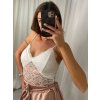 Body tílko elegantní krajkové dámské (S/M ONE SIZE) ITALSKÁ MÓDA IMM22291/DU (Velikost S/M/L, Barva béžová)
