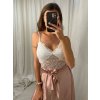 Body tílko elegantní krajkové dámské (S/M ONE SIZE) ITALSKÁ MÓDA IMM22291/DU (Velikost S/M/L, Barva béžová)