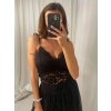 Body tílko elegantní krajkové dámské (S/M ONE SIZE) ITALSKÁ MÓDA IMM22291/DU (Velikost S/M/L, Barva béžová)