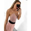Body tílko elegantní krajkové dámské (S/M ONE SIZE) ITALSKÁ MÓDA IMM22291/DU (Velikost S/M/L, Barva béžová)