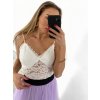 Body tílko elegantní krajkové dámské (S/M ONE SIZE) ITALSKÁ MÓDA IMM22291/DU (Velikost S/M/L, Barva béžová)