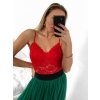 Body tílko elegantní krajkové dámské (S/M ONE SIZE) ITALSKÁ MÓDA IMM22291/DU (Velikost S/M/L, Barva béžová)