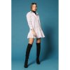 Šaty košilové elegantní dlouhý rukáv dámské (S/M ONE SIZE) ITALSKÁ MÓDA IMM21094/DU (Velikost S/M/L, Barva bílá)