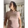 Tričko krátký rukáv dámské (S/M/L ONE SIZE) ITALSKÁ MÓDA IM4211097/DR/DU (Velikost S/M/L, Barva růžová starorůžová)