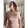 Tričko krátký rukáv dámské (S/M/L ONE SIZE) ITALSKÁ MÓDA IM4211097/DR/DU (Velikost S/M/L, Barva růžová starorůžová)