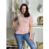 Tričko krátký rukáv dámské (S/M/L ONE SIZE) ITALSKÁ MÓDA IM4211097/DR/DU (Velikost S/M/L, Barva růžová starorůžová)