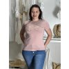 Tričko krátký rukáv dámské (S/M/L ONE SIZE) ITALSKÁ MÓDA IM4211097/DR/DU (Velikost S/M/L, Barva růžová starorůžová)