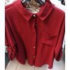 Košile dlouhý rukáv dámská (S/M ONE SIZE) ITALSKá MóDA IM321502 (Velikost S/M/L, Barva červená)