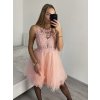 Šaty elegantní krajkové plesové krátké dámské (S/M ONE SIZE) ITALSKÁ MÓDA IMM2219810/DU (Velikost S/M/L, Barva modrá královská)