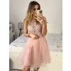 Šaty elegantní krajkové plesové krátké dámské (S/M ONE SIZE) ITALSKÁ MÓDA IMM2219810/DU (Velikost S/M/L, Barva modrá královská)