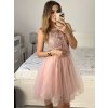 Šaty elegantní krajkové plesové krátké dámské (S/M ONE SIZE) ITALSKÁ MÓDA IMM2219810/DU (Velikost S/M/L, Barva modrá královská)