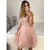 Šaty elegantní krajkové plesové krátké dámské (S/M ONE SIZE) ITALSKÁ MÓDA IMM2219810/DU (Velikost S/M/L, Barva modrá královská)