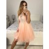 Šaty elegantní krajkové plesové krátké dámské (S/M ONE SIZE) ITALSKÁ MÓDA IMM2219810/DU (Velikost S/M/L, Barva modrá královská)