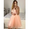 Šaty elegantní krajkové plesové krátké dámské (S/M ONE SIZE) ITALSKÁ MÓDA IMM2219810/DU (Velikost S/M/L, Barva modrá královská)