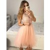 Šaty elegantní krajkové plesové krátké dámské (S/M ONE SIZE) ITALSKÁ MÓDA IMM2219810/DU (Velikost S/M/L, Barva modrá královská)