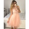 Šaty elegantní krajkové plesové krátké dámské (S/M ONE SIZE) ITALSKÁ MÓDA IMM2219810/DU (Velikost S/M/L, Barva modrá královská)