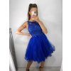 Šaty elegantní krajkové plesové krátké dámské (S/M ONE SIZE) ITALSKÁ MÓDA IMM2219810/DU (Velikost S/M/L, Barva modrá královská)
