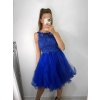 Šaty elegantní krajkové plesové krátké dámské (S/M ONE SIZE) ITALSKÁ MÓDA IMM2219810/DU (Velikost S/M/L, Barva modrá královská)