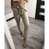 Kalhoty dlouhé elegantní dámské (M/L ONE SIZE) ITALSKÁ MÓDA IMD22128/DR (Velikost M/L, Barva béžová)