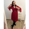 Šaty elegantní společenské dlouhý rukáv dámské nadrozměr (XL/2XL ONE SIZE) ITALSKÁ MÓDA IMPSH2280649/DU (Velikost XL/2XL, Barva tmavě modrá)