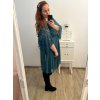 Šaty elegantní společenské dlouhý rukáv dámské nadrozměr (XL/2XL ONE SIZE) ITALSKÁ MÓDA IMPSH2280649/DU (Velikost XL/2XL, Barva tmavě modrá)