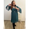 Šaty elegantní společenské dlouhý rukáv dámské nadrozměr (XL/2XL ONE SIZE) ITALSKÁ MÓDA IMPSH2280649/DU (Velikost XL/2XL, Barva tmavě modrá)