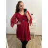 Šaty elegantní společenské dlouhý rukáv dámské nadrozměr (XL/2XL ONE SIZE) ITALSKÁ MÓDA IMPSH2280649/DU (Velikost XL/2XL, Barva tmavě modrá)