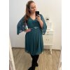 Šaty elegantní společenské dlouhý rukáv dámské nadrozměr (XL/2XL ONE SIZE) ITALSKÁ MÓDA IMPSH2280649/DU (Velikost XL/2XL, Barva tmavě modrá)