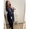 Šaty elegantní společenské dlouhý rukáv dámské nadrozměr (XL/2XL ONE SIZE) ITALSKÁ MÓDA IMPSH2280649/DU (Velikost XL/2XL, Barva tmavě modrá)