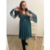 Šaty elegantní společenské dlouhý rukáv dámské nadrozměr (XL/2XL ONE SIZE) ITALSKÁ MÓDA IMPSH2280649/DU (Velikost XL/2XL, Barva tmavě modrá)