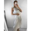 Šaty dlouhé na ramínka saténové dámské (S/M ONE SIZE) ITALSKÁ MÓDA IM922898/DU (Velikost S/M/L, Barva béžová)