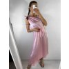 Šaty dlouhé na ramínka saténové dámské (S/M ONE SIZE) ITALSKÁ MÓDA IM922898/DU (Velikost S/M/L, Barva béžová)