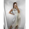 Šaty dlouhé na ramínka saténové dámské (S/M ONE SIZE) ITALSKÁ MÓDA IM922898/DU (Velikost S/M/L, Barva béžová)