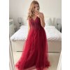 Šaty dlouhé společenské elegantní letní na ramínka dámské (M/L, L/XL) ITALSKÁ MÓDA IMPSH22260019/DU (Velikost M/L, Barva červená)