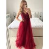 Šaty dlouhé společenské elegantní letní na ramínka dámské (M/L, L/XL) ITALSKÁ MÓDA IMPSH22260019/DU (Velikost M/L, Barva červená)