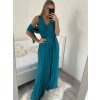Šaty společenské elegantní plesové dlouhé na ramínka dámské (L/XL ONE SIZE) ITALSKÁ MÓDA IMM231878hk/DU (Velikost L/XL, Barva zelená)