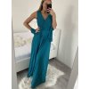 Šaty společenské elegantní plesové dlouhé na ramínka dámské (L/XL ONE SIZE) ITALSKÁ MÓDA IMM231878hk/DU (Velikost L/XL, Barva zelená)