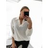 Košile/tunika košilová dlouhý rukáv dámská (S/M ONE SIZE) ITALSKÁ MÓDA IMWB23006/DU (Velikost S/M/L, Barva bílá)