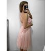 Šaty společenské tylové na ramínka dámské (S/M/L ONE SIZE) ITALSKá MóDA IM923001/DU (Velikost M/L, Barva bílá)