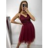 Šaty společenské tylové na ramínka dámské (S/M/L ONE SIZE) ITALSKá MóDA IM923001/DU (Velikost M/L, Barva bílá)
