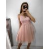 Šaty společenské tylové na ramínka dámské (S/M/L ONE SIZE) ITALSKá MóDA IM923001/DU (Velikost M/L, Barva bílá)