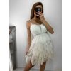 Šaty společenské tylové na ramínka dámské (S/M ONE SIZE) ITALSKá MóDA IM92311549/DUR (Velikost S/M/L, Barva bílá)
