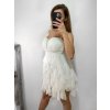 Šaty společenské tylové na ramínka dámské (S/M ONE SIZE) ITALSKá MóDA IM92311549/DUR (Velikost S/M/L, Barva bílá)
