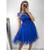 Šaty společenské tylové krátký rukáv dámské (S/M ONE SIZE) ITALSKá MóDA IM9238938/DUR (Velikost S/M/L, Barva bílá)