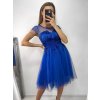 Šaty společenské tylové krátký rukáv dámské (S/M ONE SIZE) ITALSKá MóDA IM9238938/DUR (Velikost S/M/L, Barva bílá)