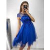 Šaty společenské tylové krátký rukáv dámské (S/M ONE SIZE) ITALSKá MóDA IM9238938/DUR (Velikost S/M/L, Barva bílá)
